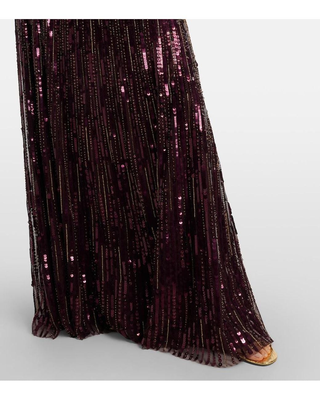Jenny Packham Purple Ninetta Sequined Gown