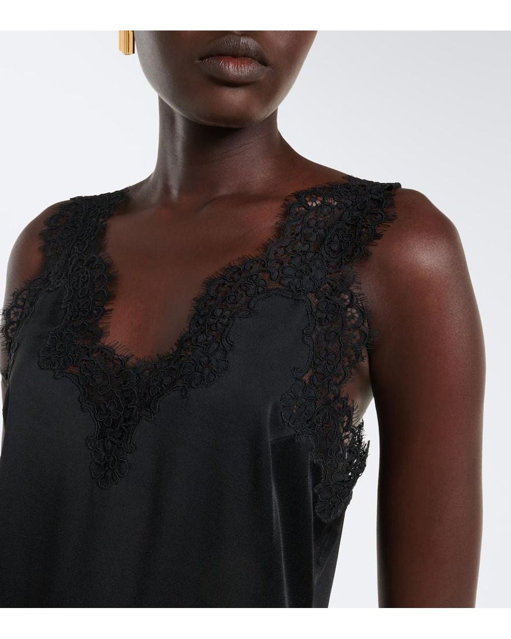 Stella McCartney Black Lace-Trimmed Minidress