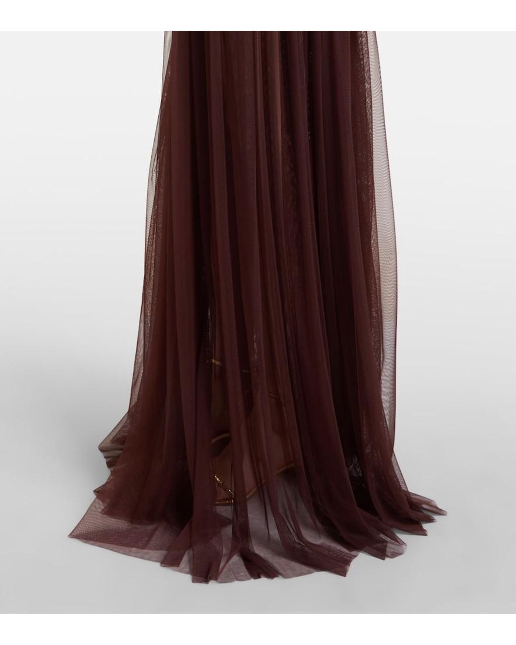 De La Vali Purple Himala Gathered Tulle Gown