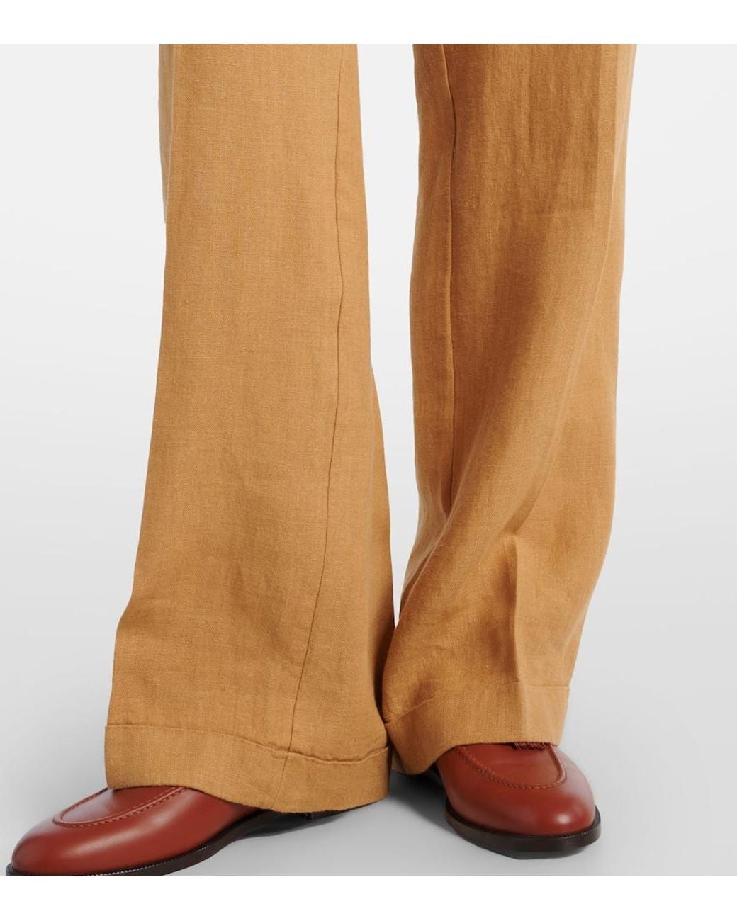 Polo Ralph Lauren Natural Linen Wide-Leg Pants