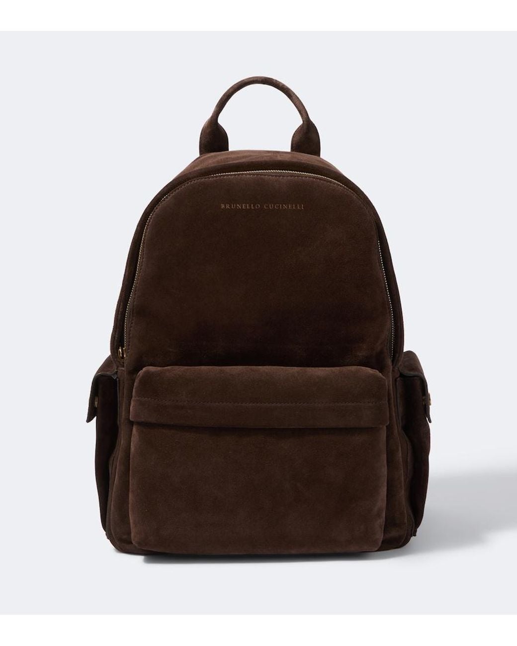 Brunello Cucinelli Brown Suede Backpack for men