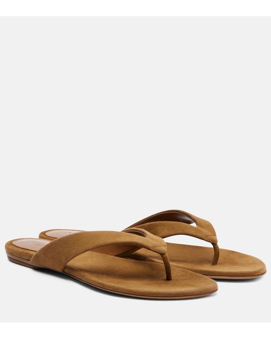 Le Monde Beryl Brown Suede Thong Sandals