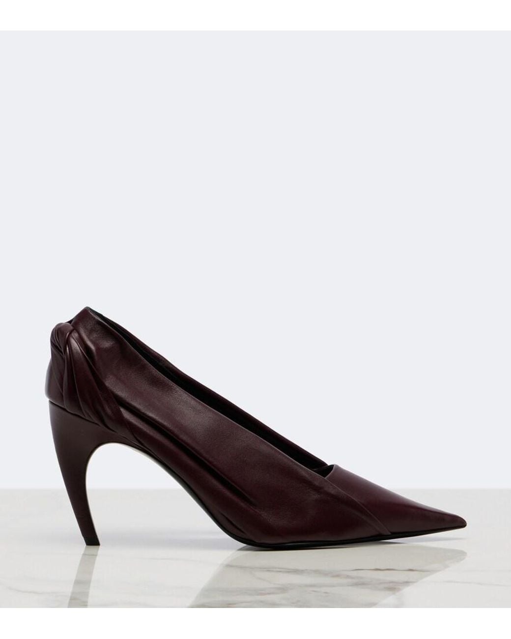 Khaite Brown Eve Draped Leather Pumps