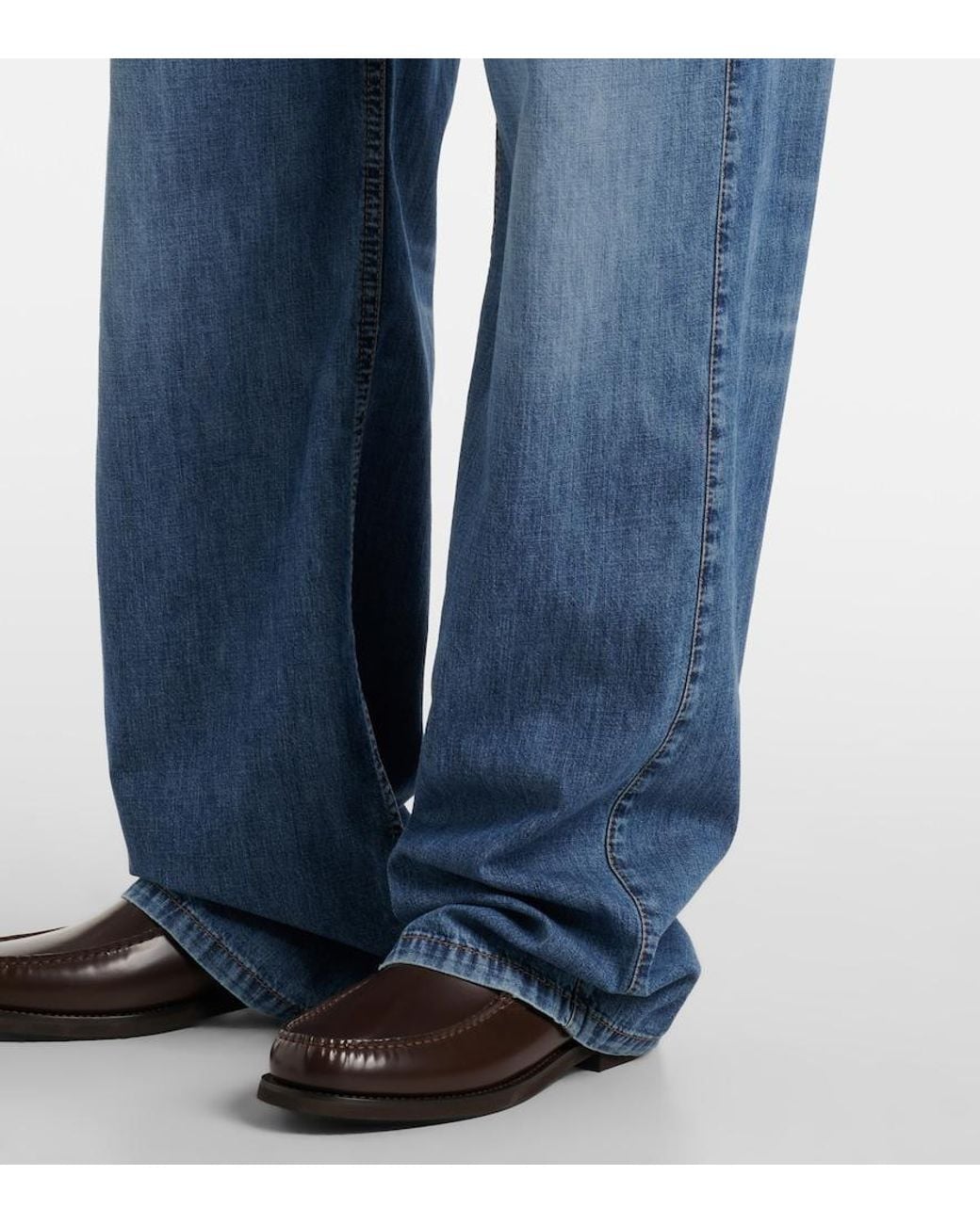Brunello Cucinelli Blue Mid-Rise Straight Jeans