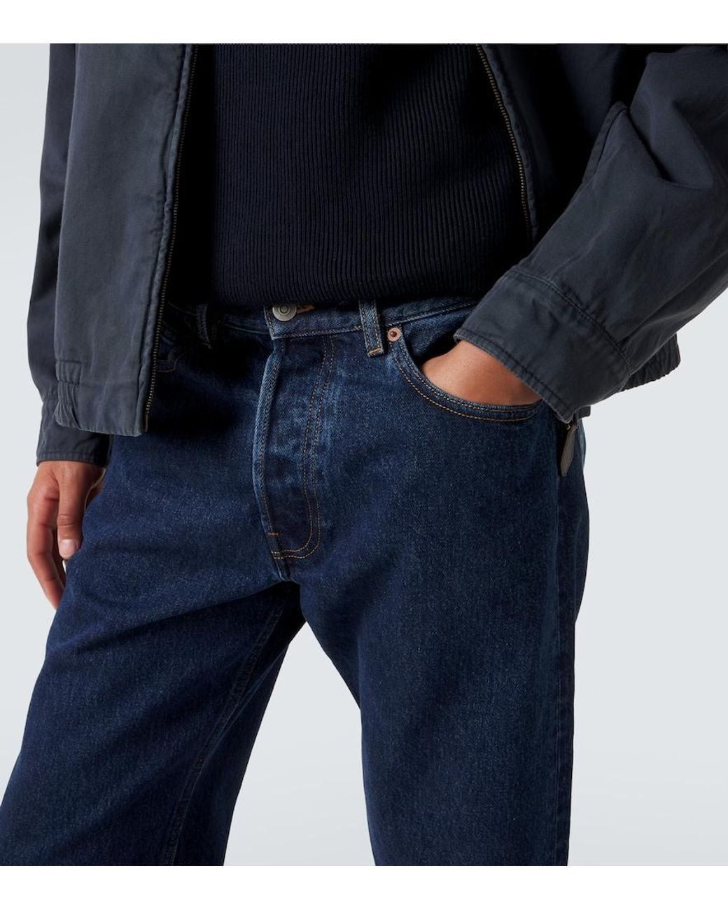 Thom Sweeney Blue Straight Jeans for men