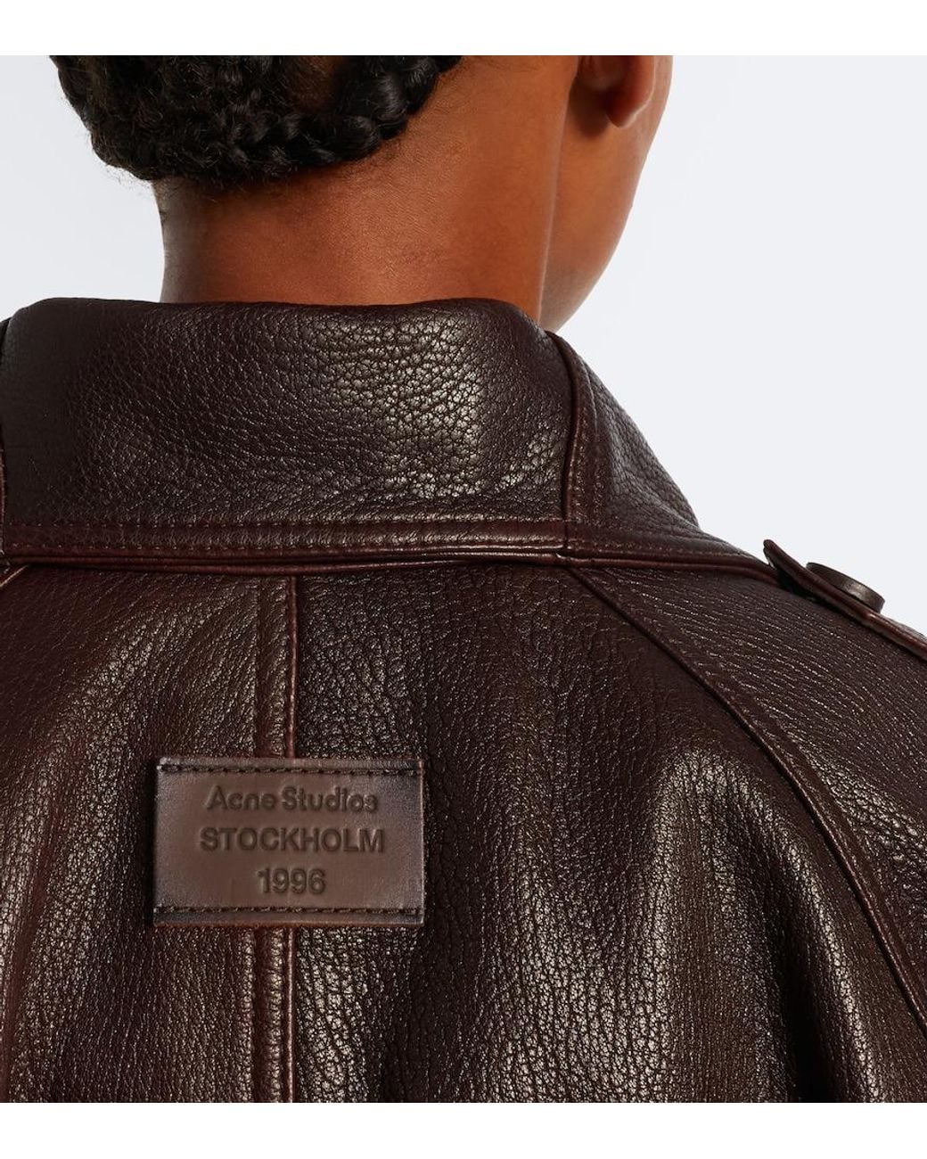 Acne Black Cropped Leather Jacket