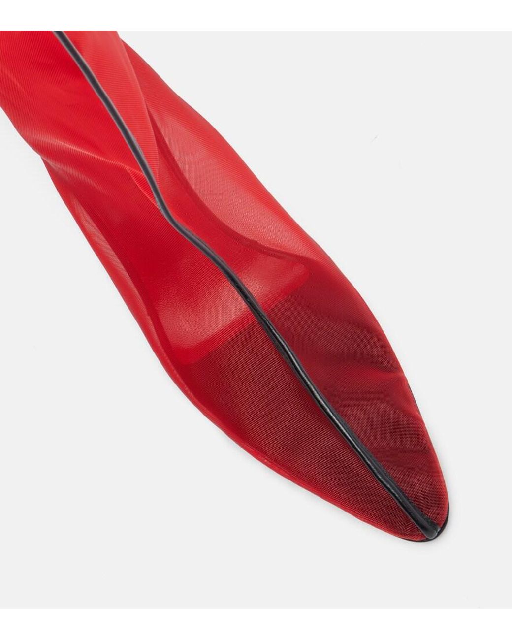 Herbert Levine Red Drawing A Blank 80 Mesh Knee-High Boots