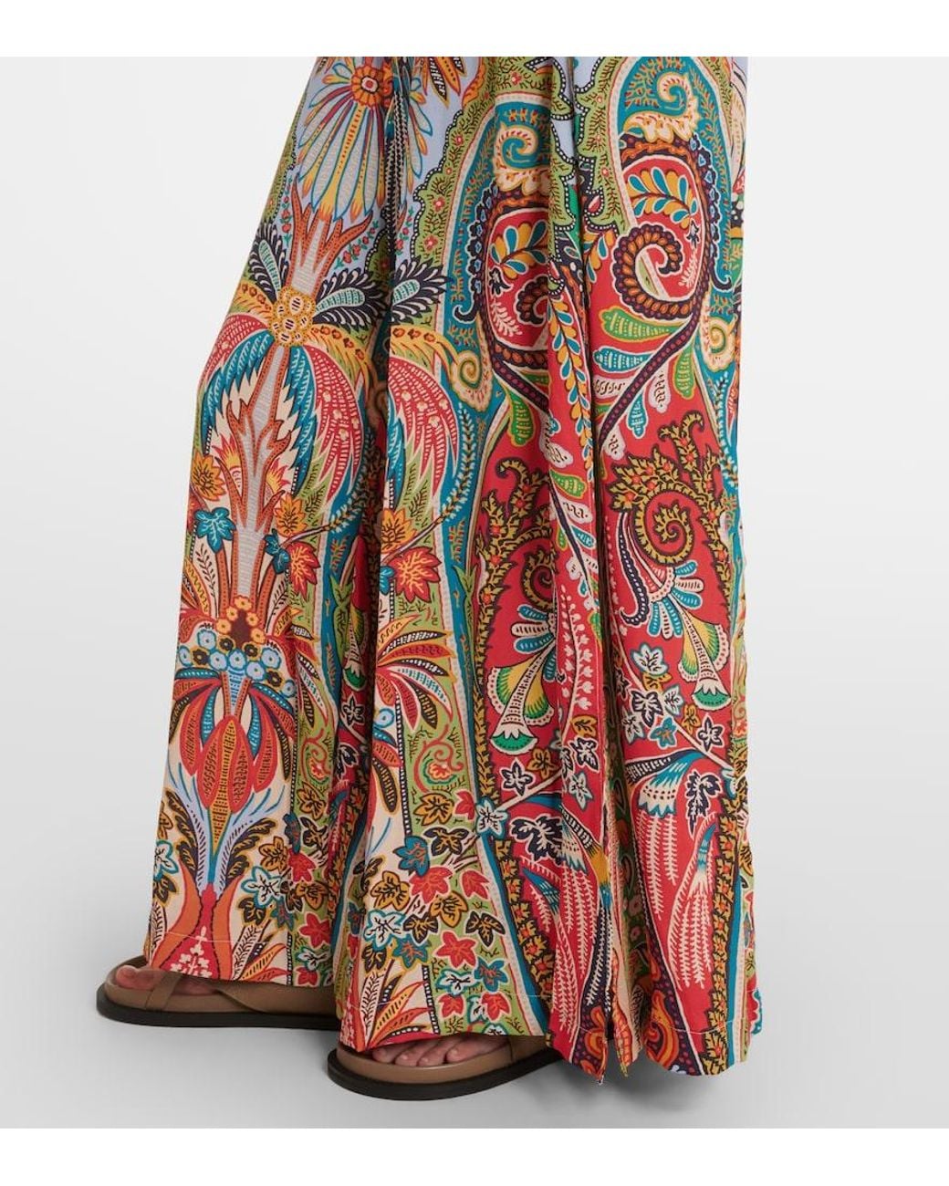 Etro Blue Paisley Wide-Leg Pants
