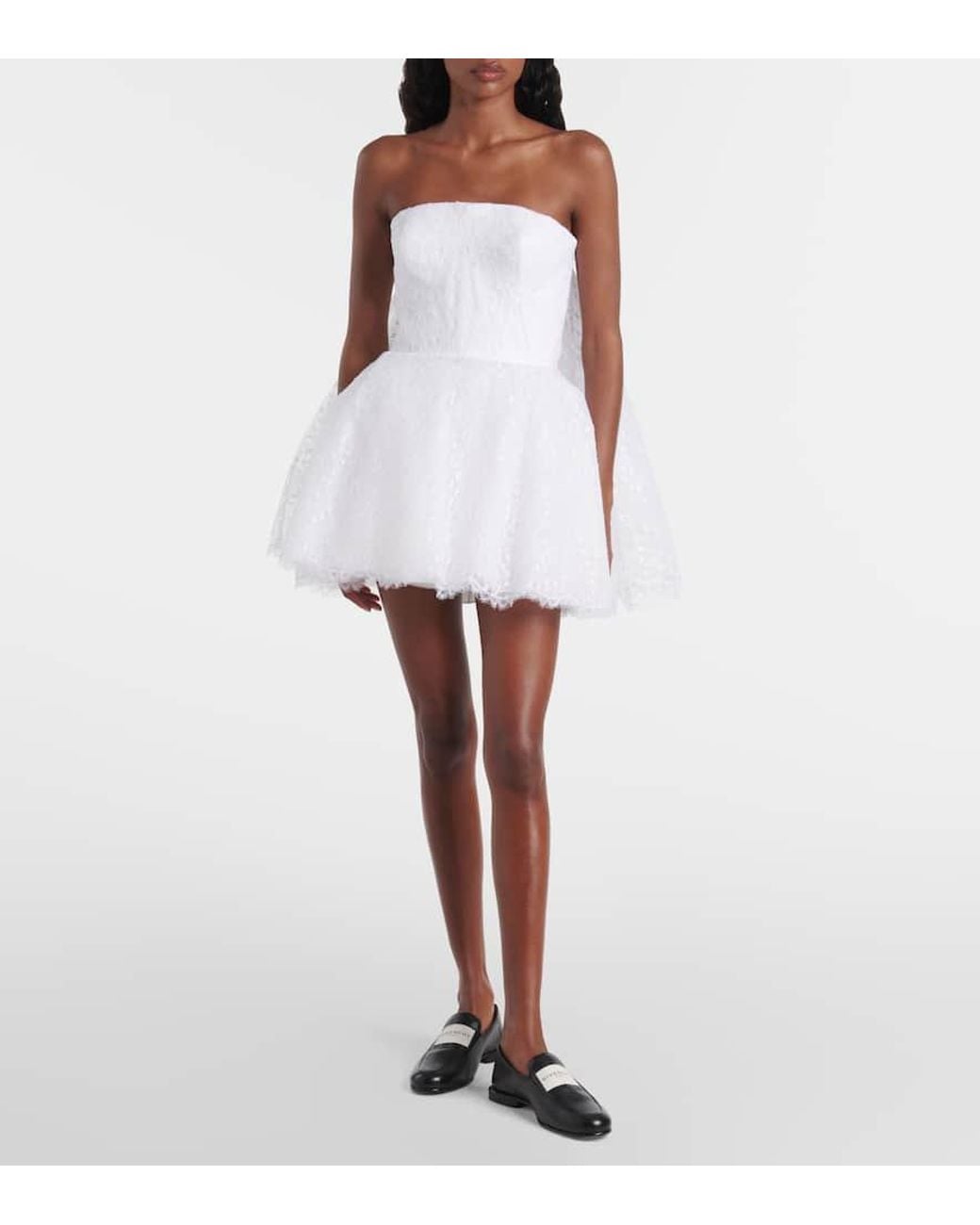 Givenchy White Bustier-Kleid Aus Spitze