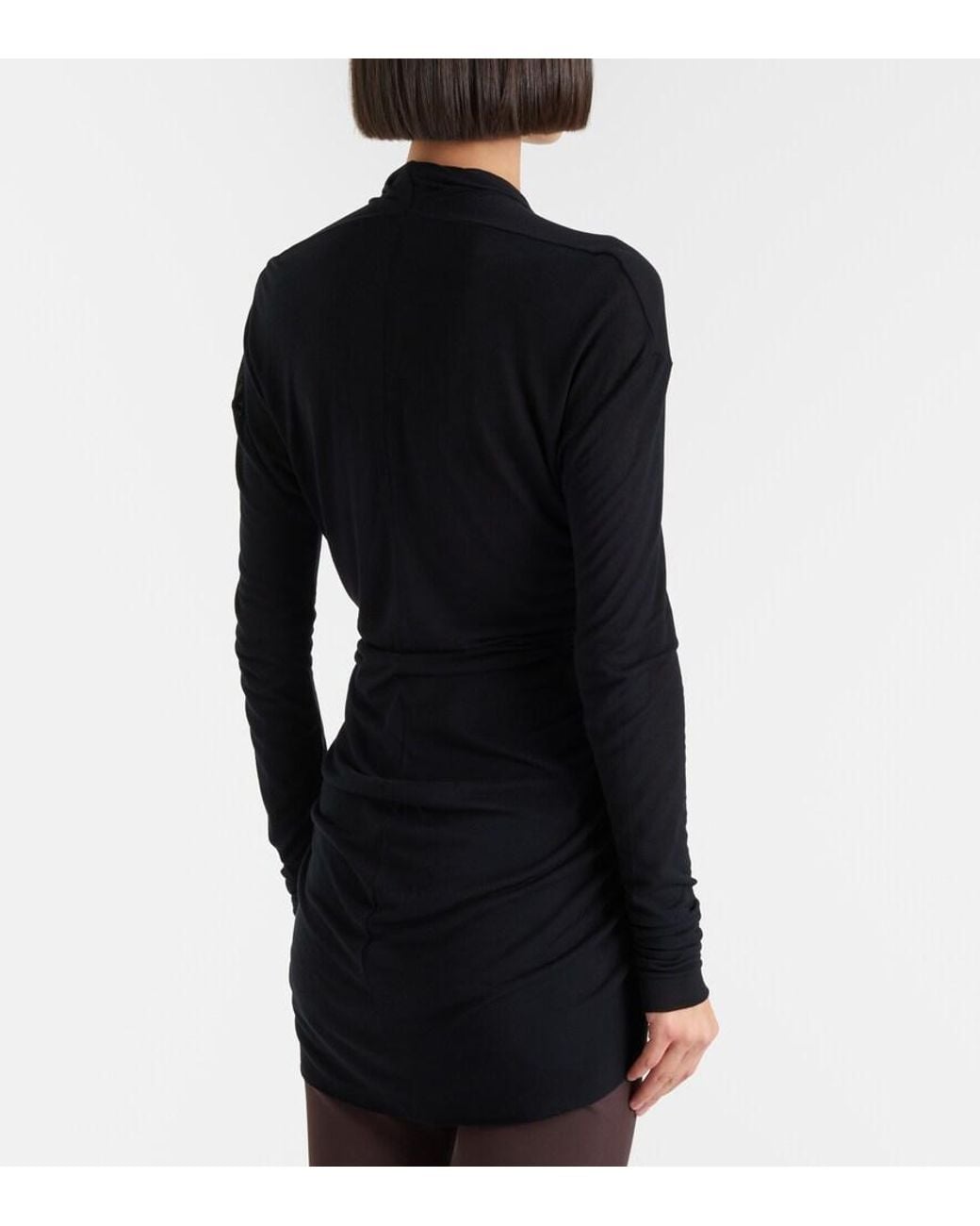 Rick Owens Black Gathered Minidress