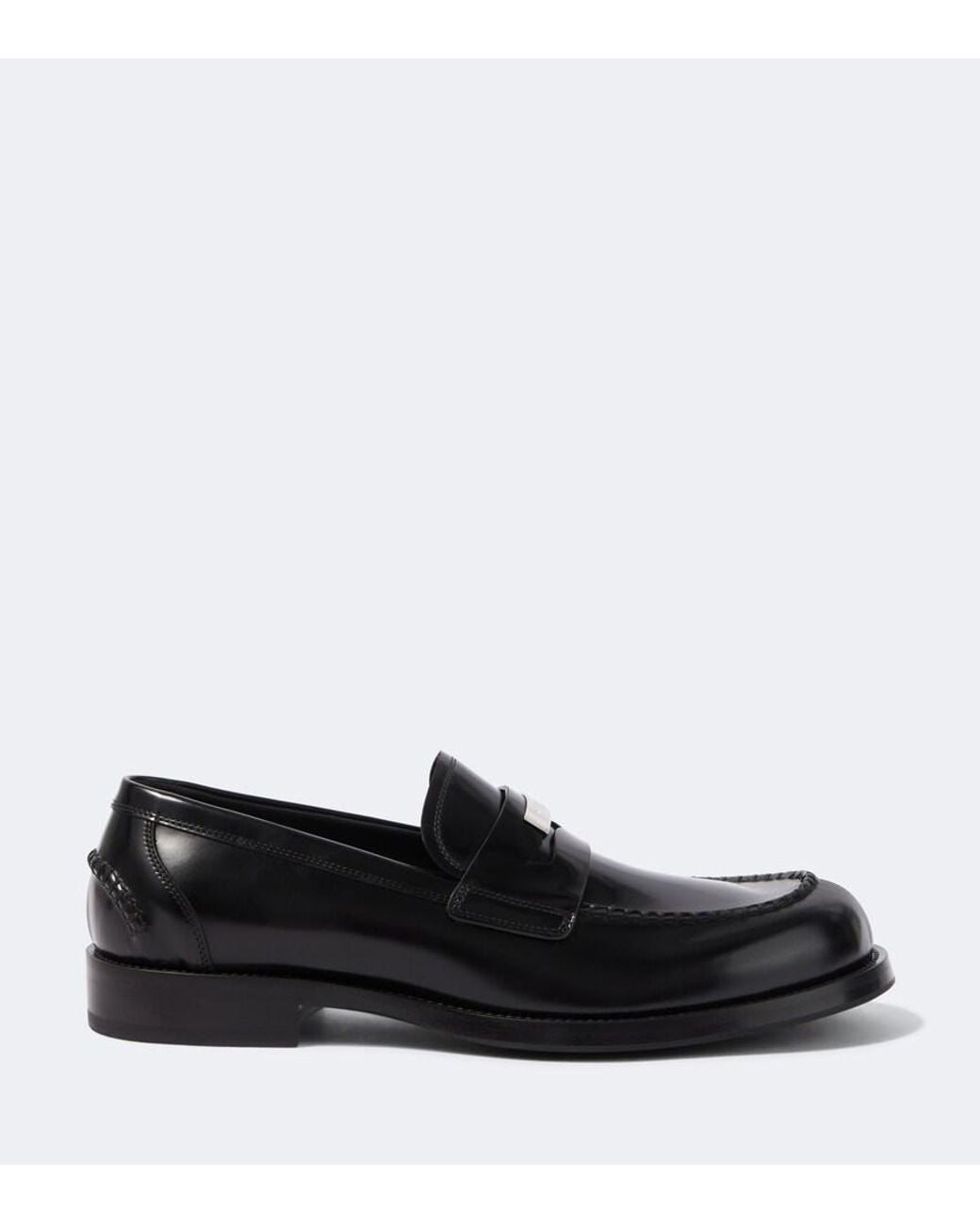 Dolce & Gabbana Black Leather Penny Loafers for men