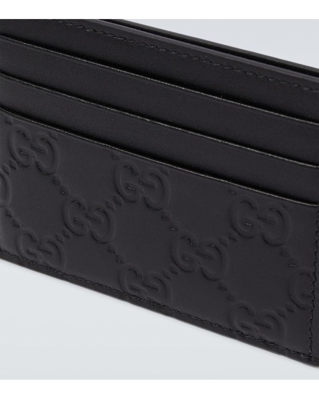 Tarjetero Emblem De Piel Con Gg Gucci de hombre de color Black