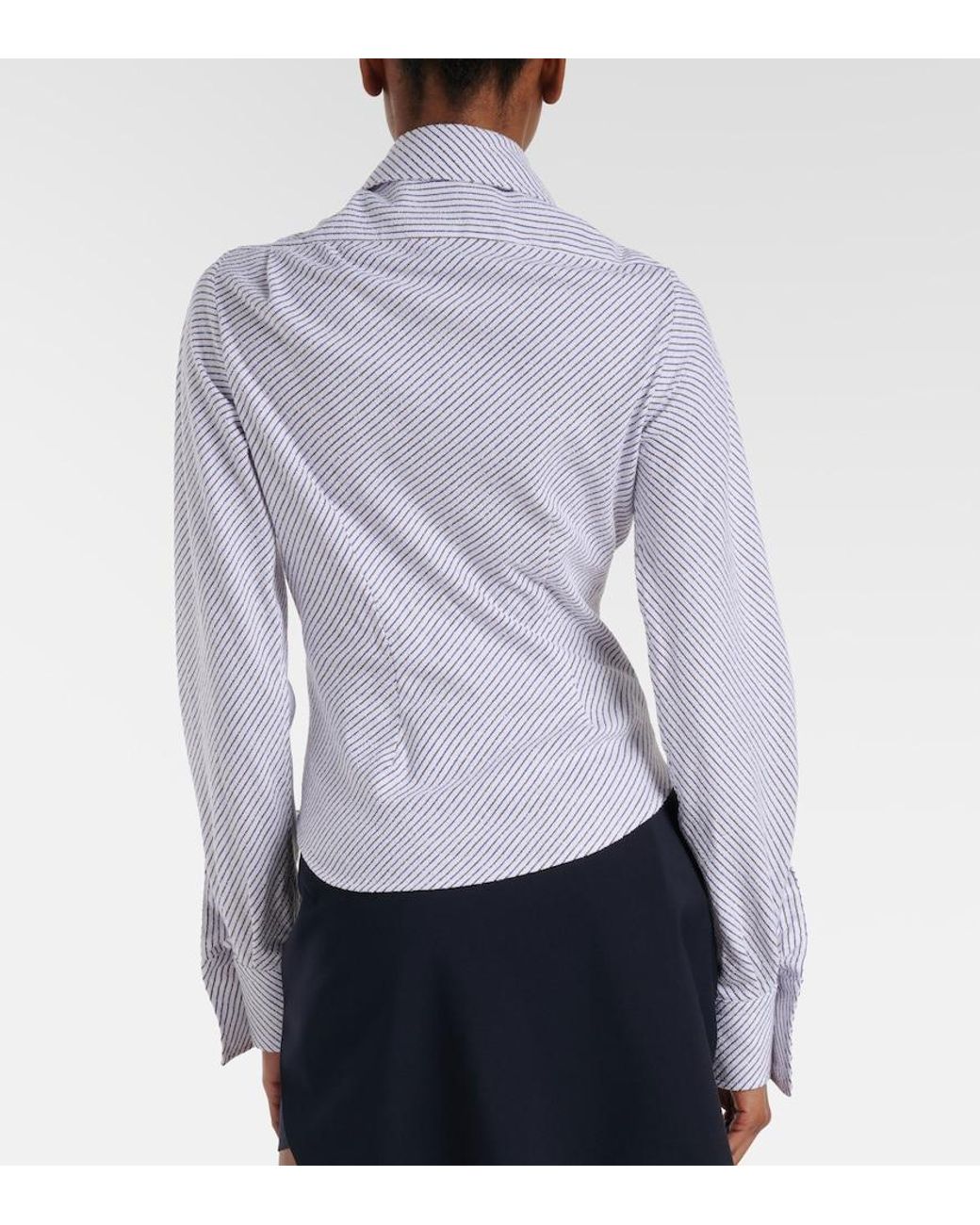 Vivienne Westwood Blue Striped Cotton-Blend Poplin Shirt