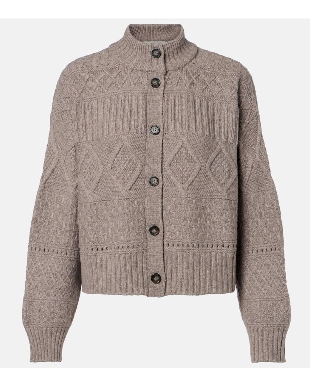 Altuzarra Brown Amory Cable-Knit Wool-Blend Cardigan
