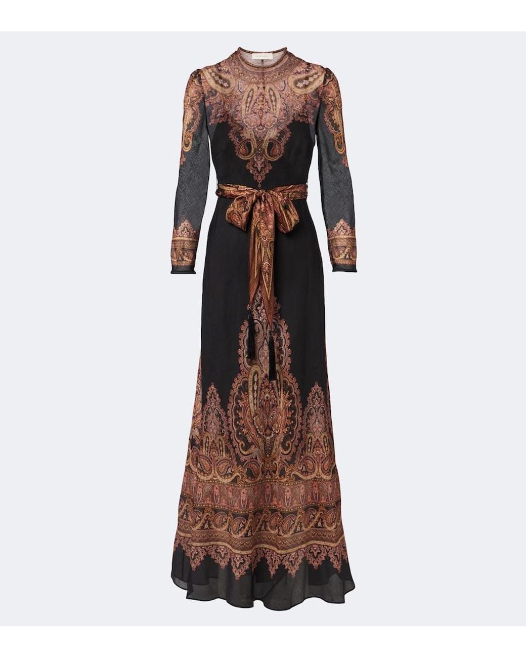 Zimmermann Brown Ascent Paisley Linen And Silk Maxi Dress