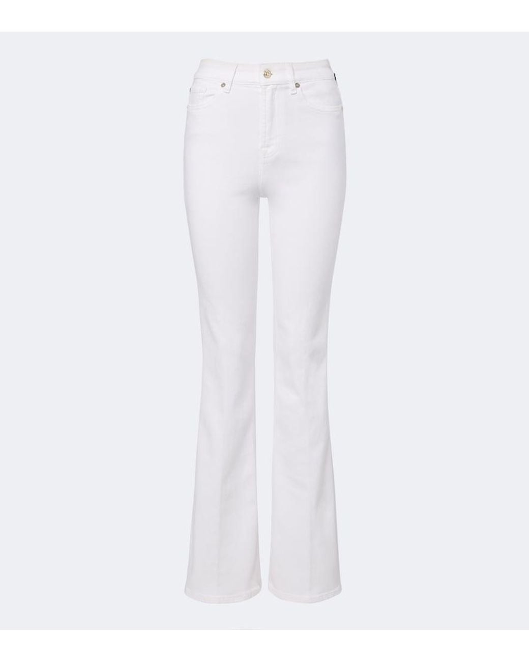 7 For All Mankind White Lisha Flared Jeans