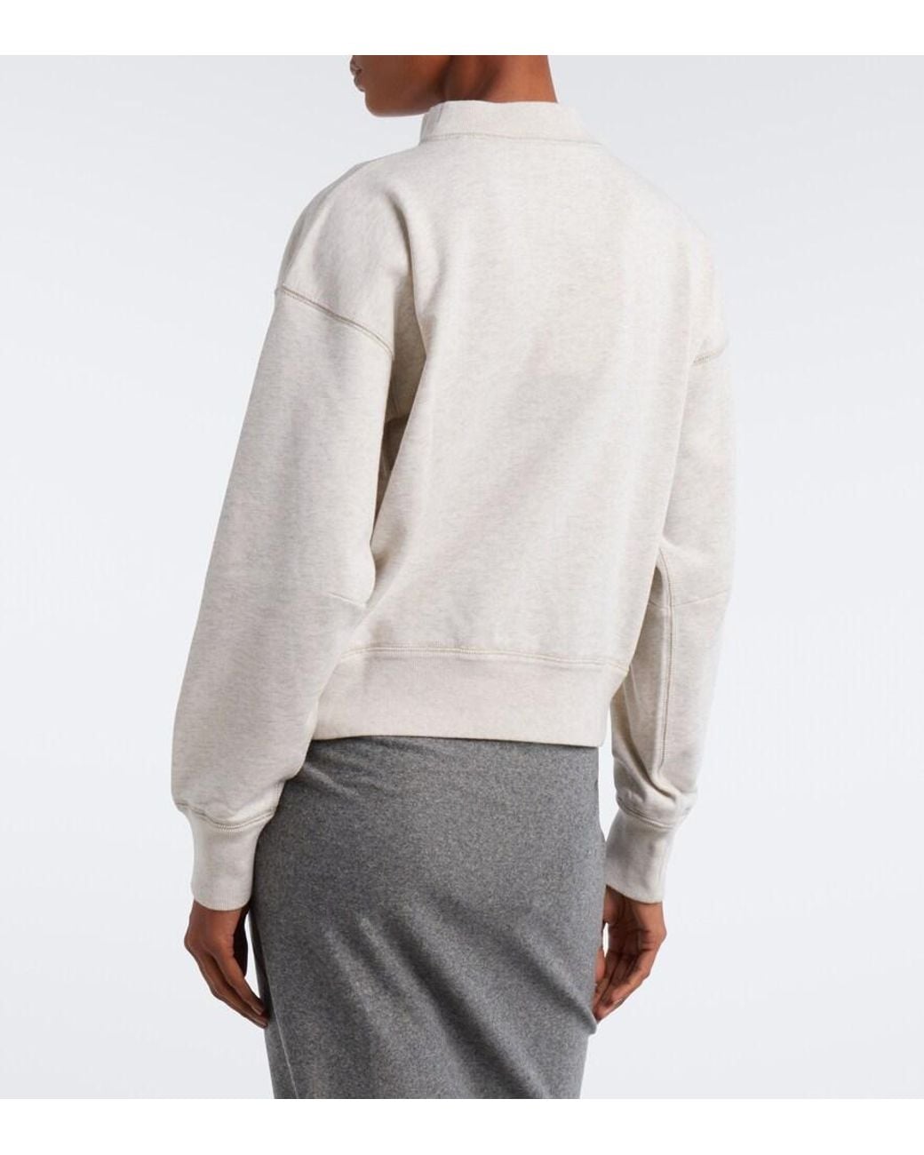 Isabel Marant White Moby Logo Cotton-Blend Sweatshirt