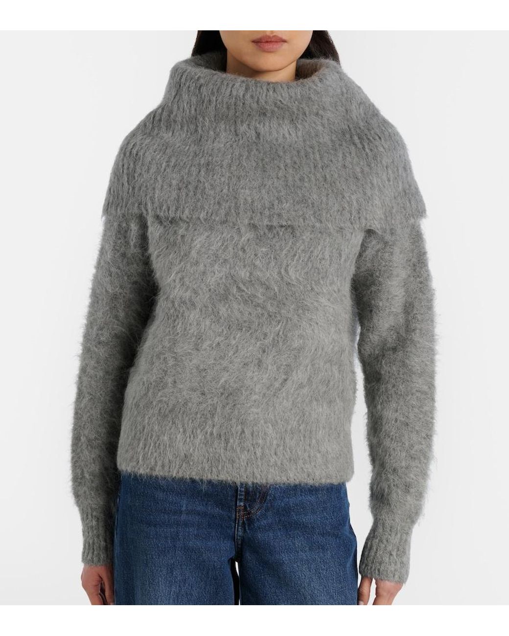 Totême Gray Alpaca-Blend Sweater