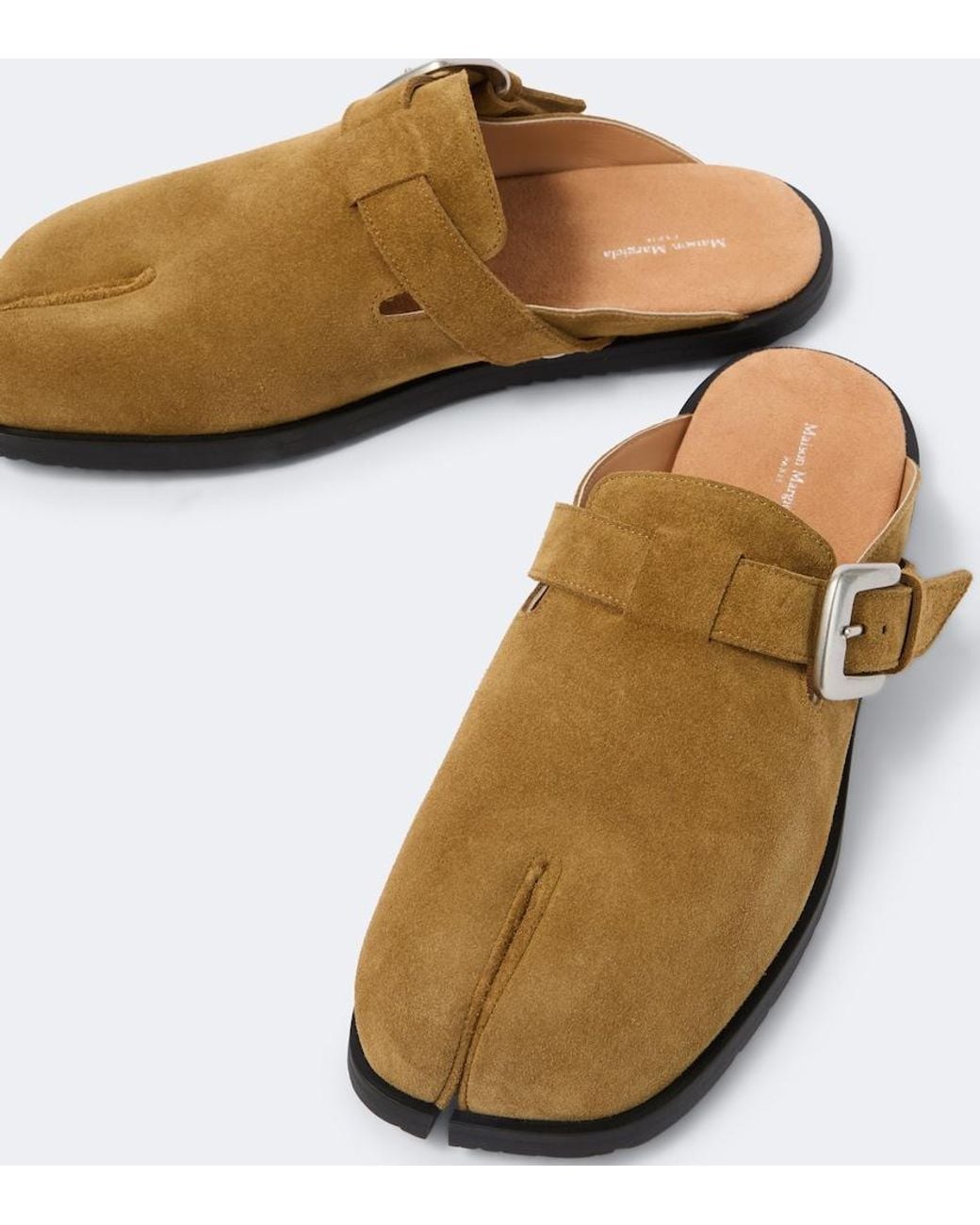 Maison Margiela Brown Tabi Suede Mules for men