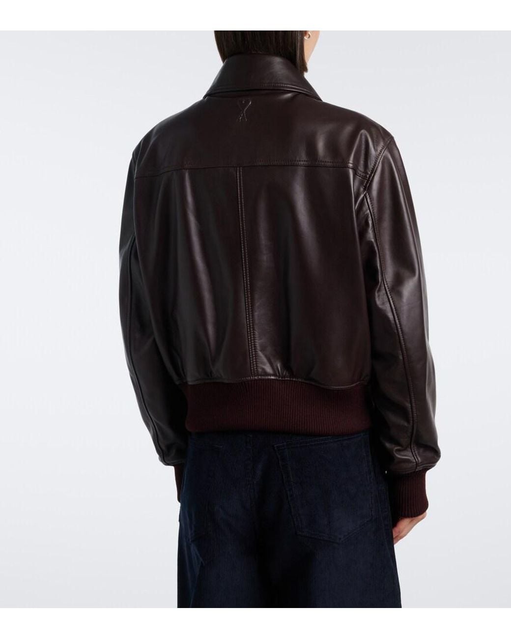 AMI Black Leather Jacket
