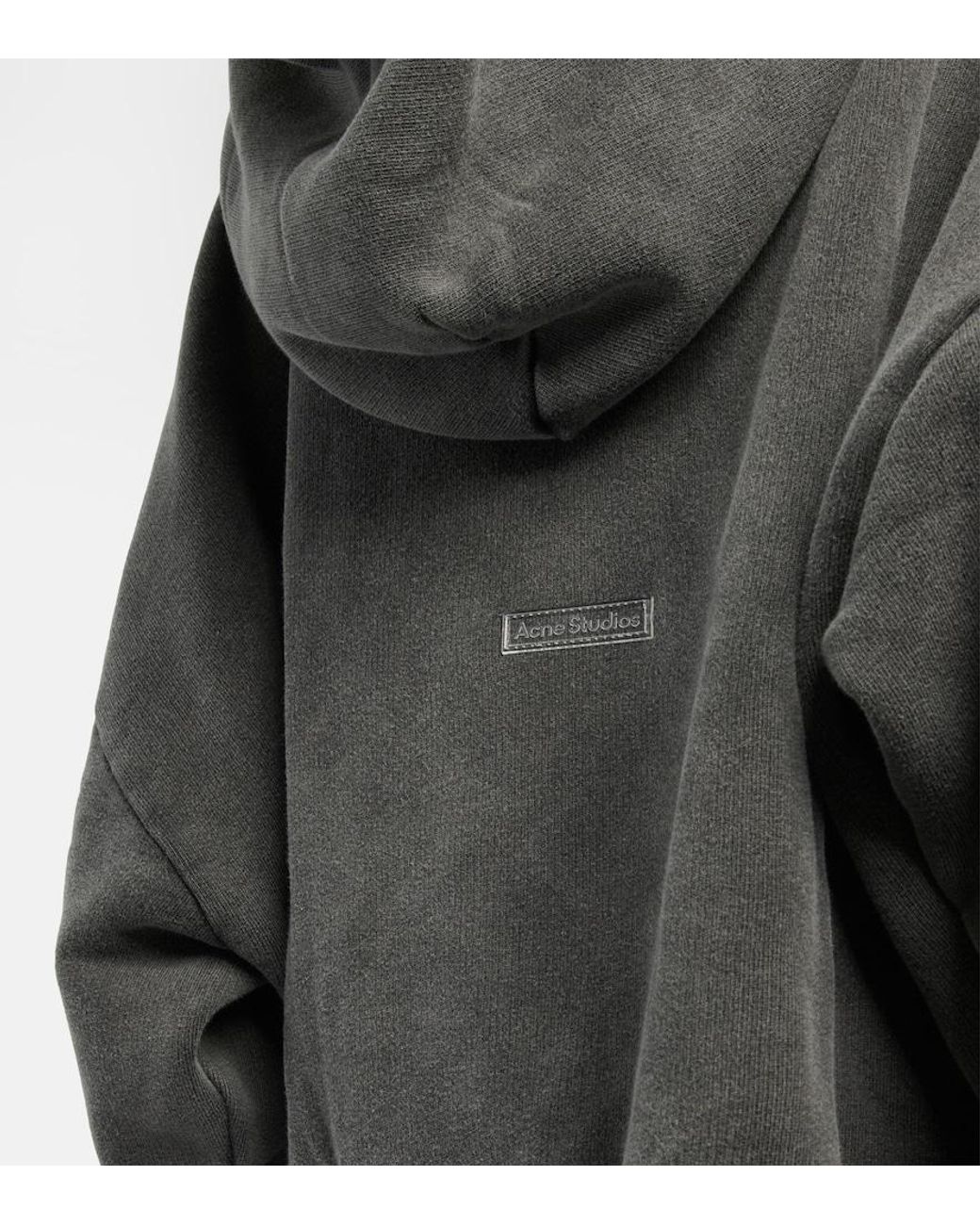 Pull à capuche teint en plongée noir Acne en coloris Gray