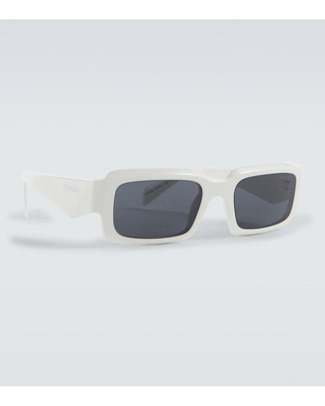 Prada Gray Rectangular Sunglasses for men