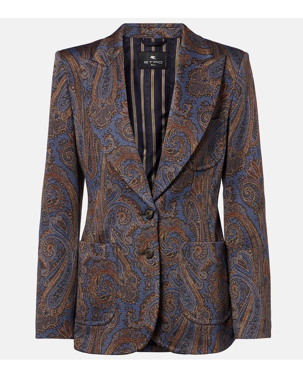 Etro Black Paisley Jacquard Blazer