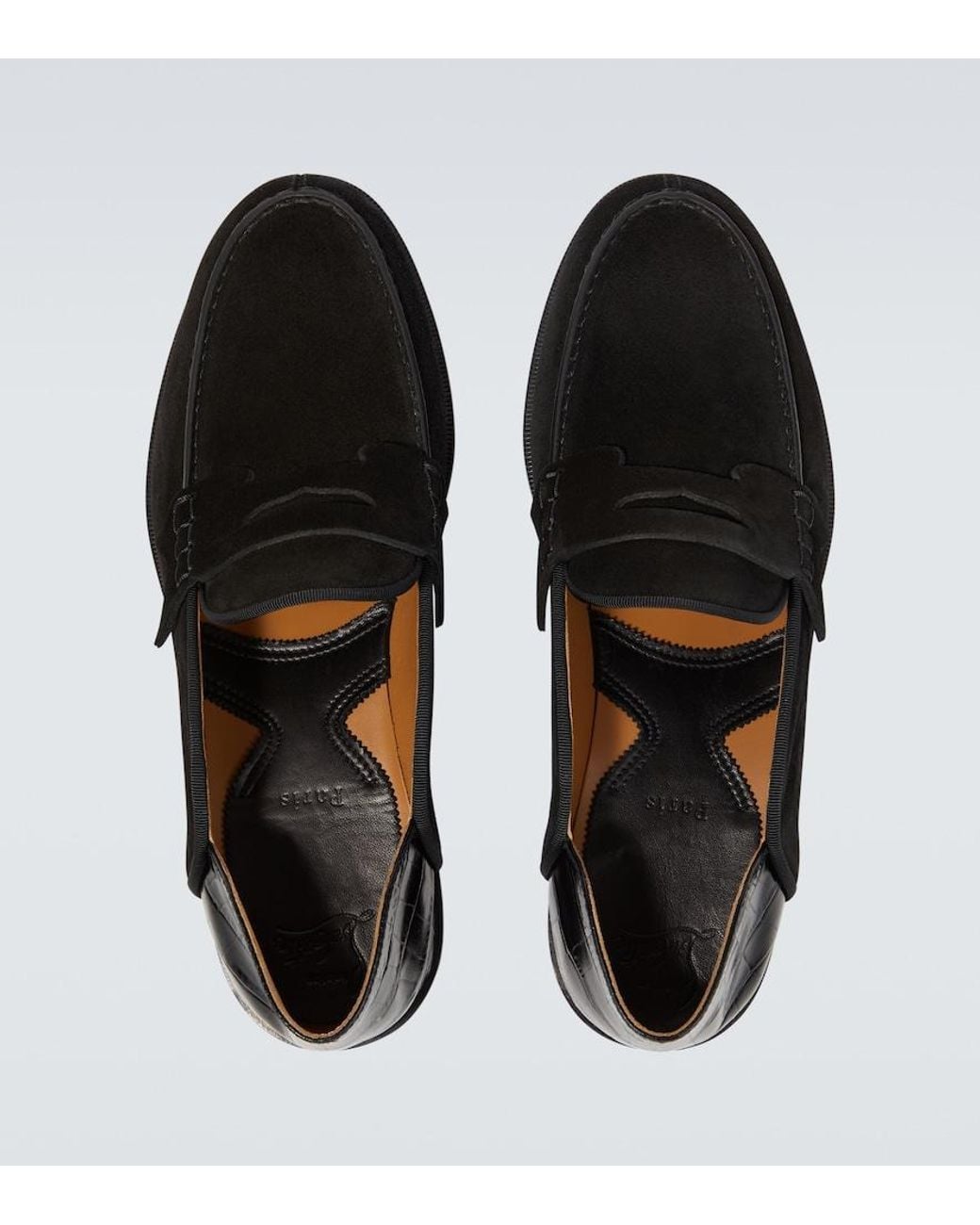 Christian Louboutin Loafers Penny No Back Aus Veloursleder in Black für Herren