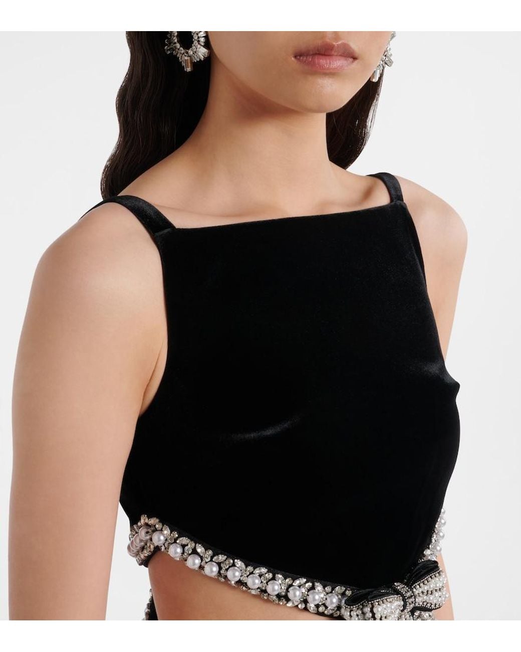 Self-Portrait Black Cutout Velvet Maxi Dress
