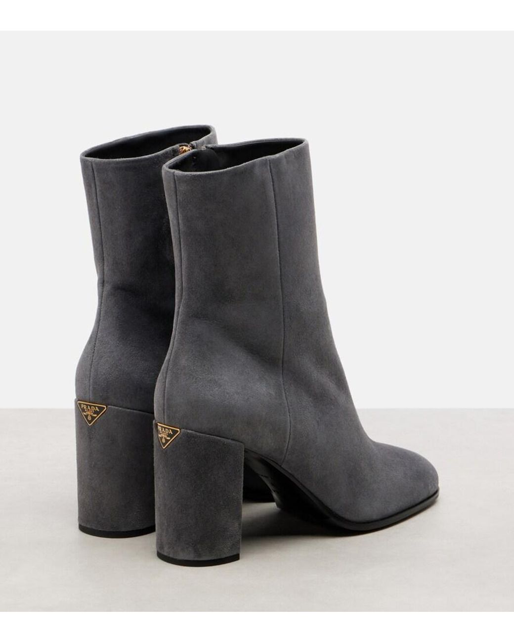 Prada Black Ankle Boots 85 Aus Veloursleder