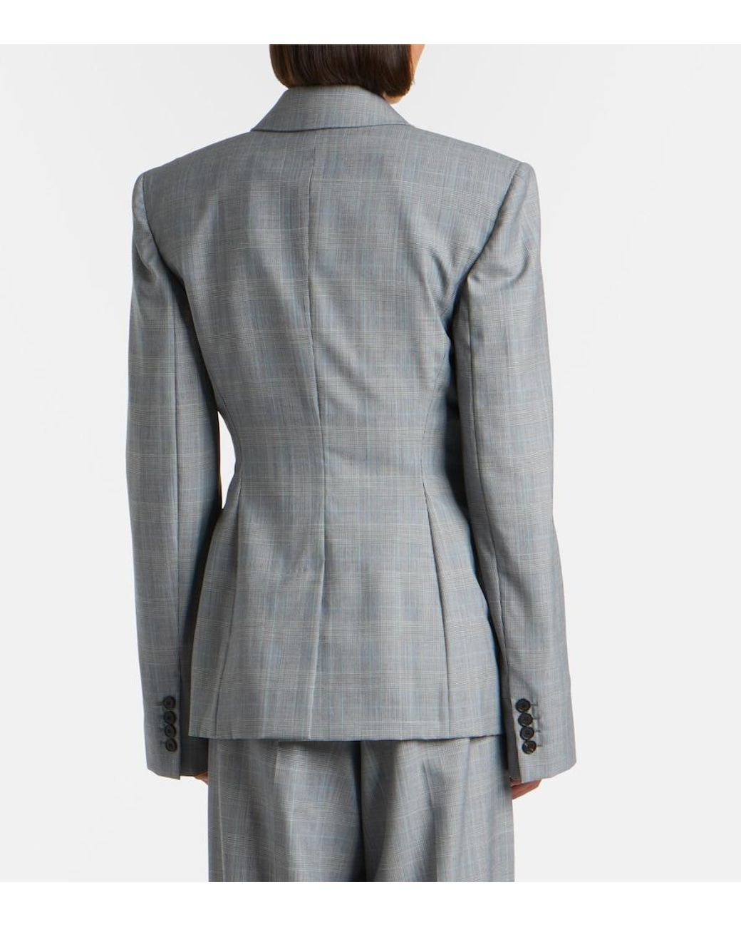 Givenchy Gray Checked Wool Jacket