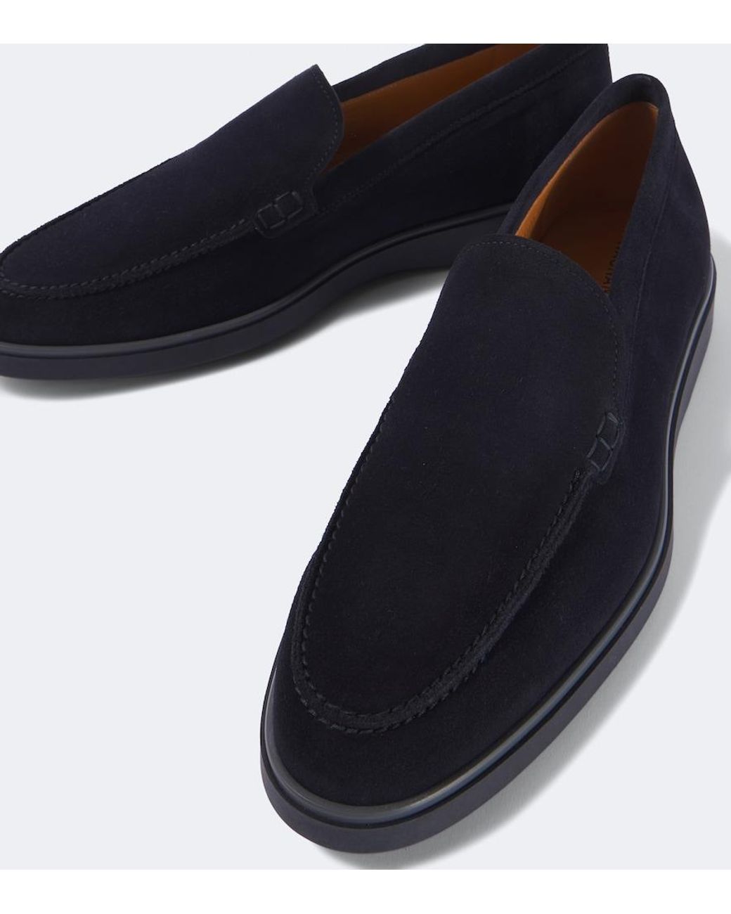Magnanni Shoes Blue Coroa Suede Loafers for men