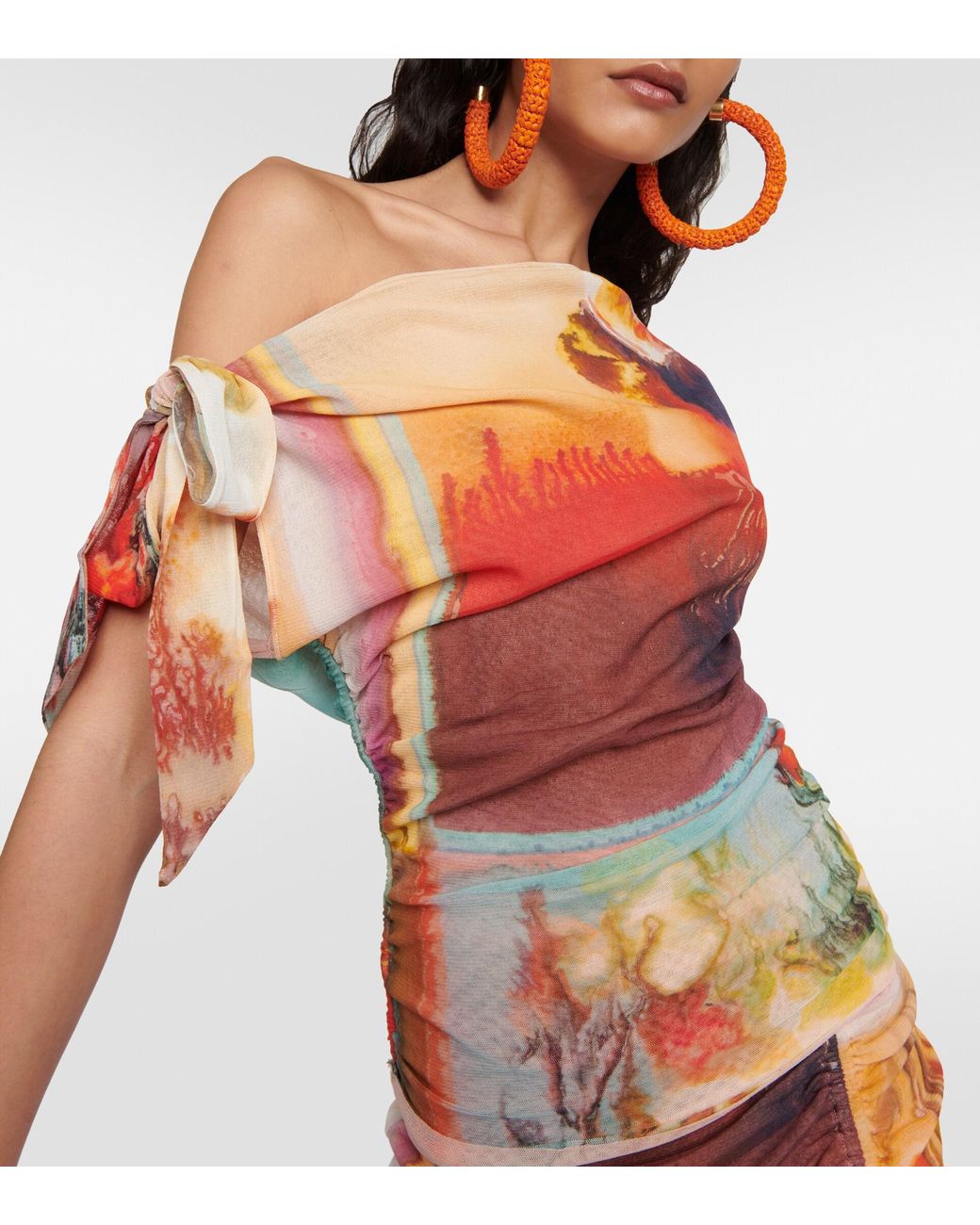 Jean Paul Gaultier Flowers Collection One-shoulder Top in