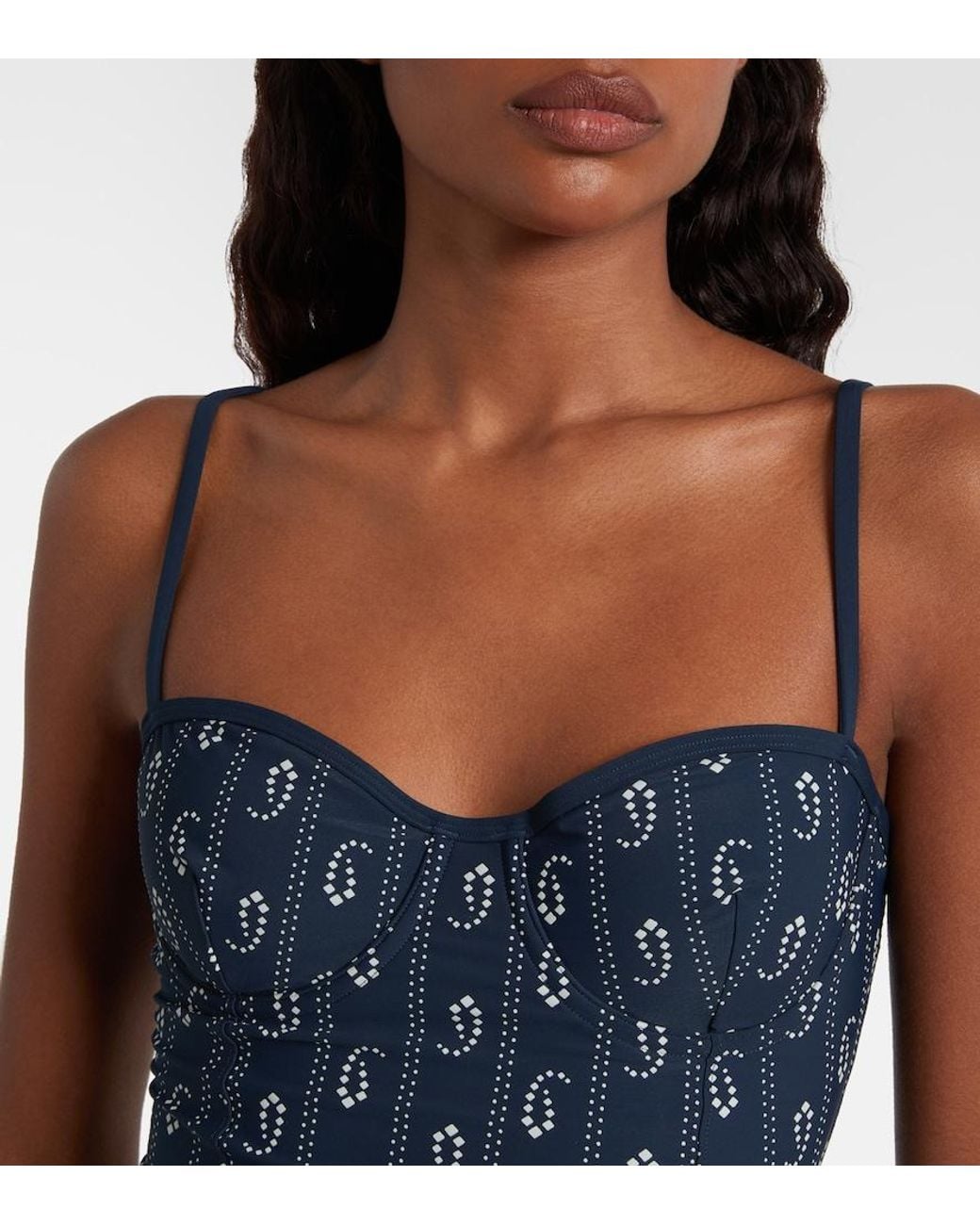 Tory Burch Blue Printed Swimsuit