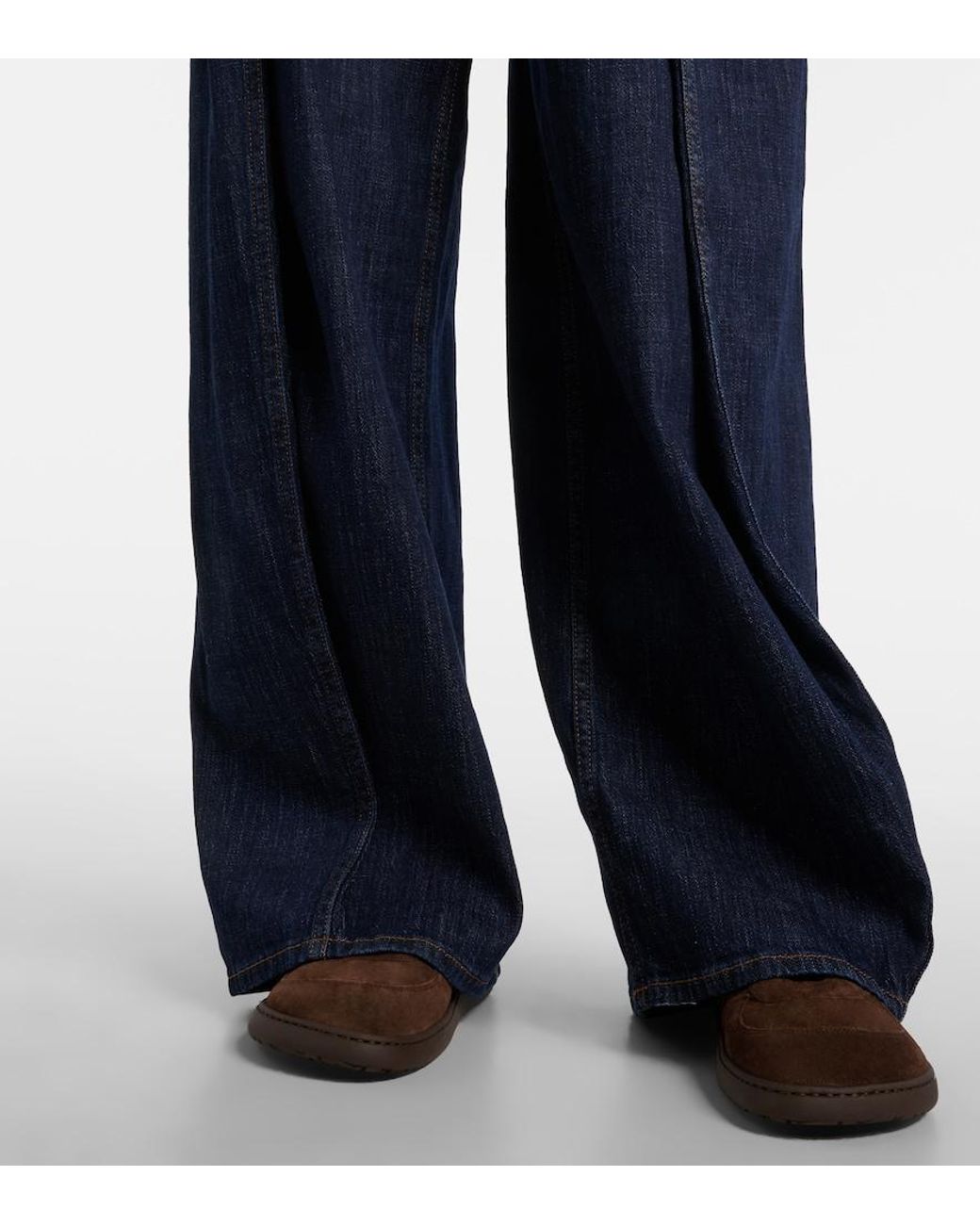 Loewe Blue Belted High-Rise Wide-Leg Jeans