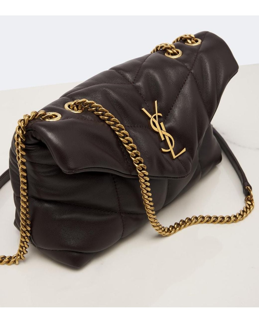 Saint Laurent Black Loulou Mini Leather Shoulder Bag
