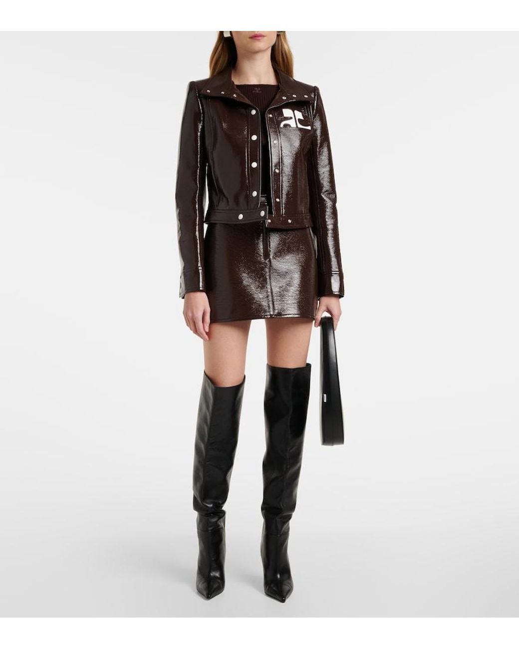 Courreges Black Reedition Vinyl Jacket