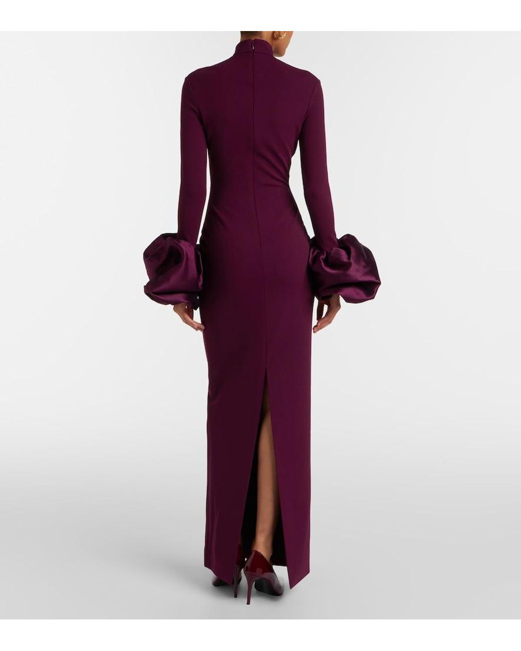 Solace London Purple Viviana Ruffled Gown