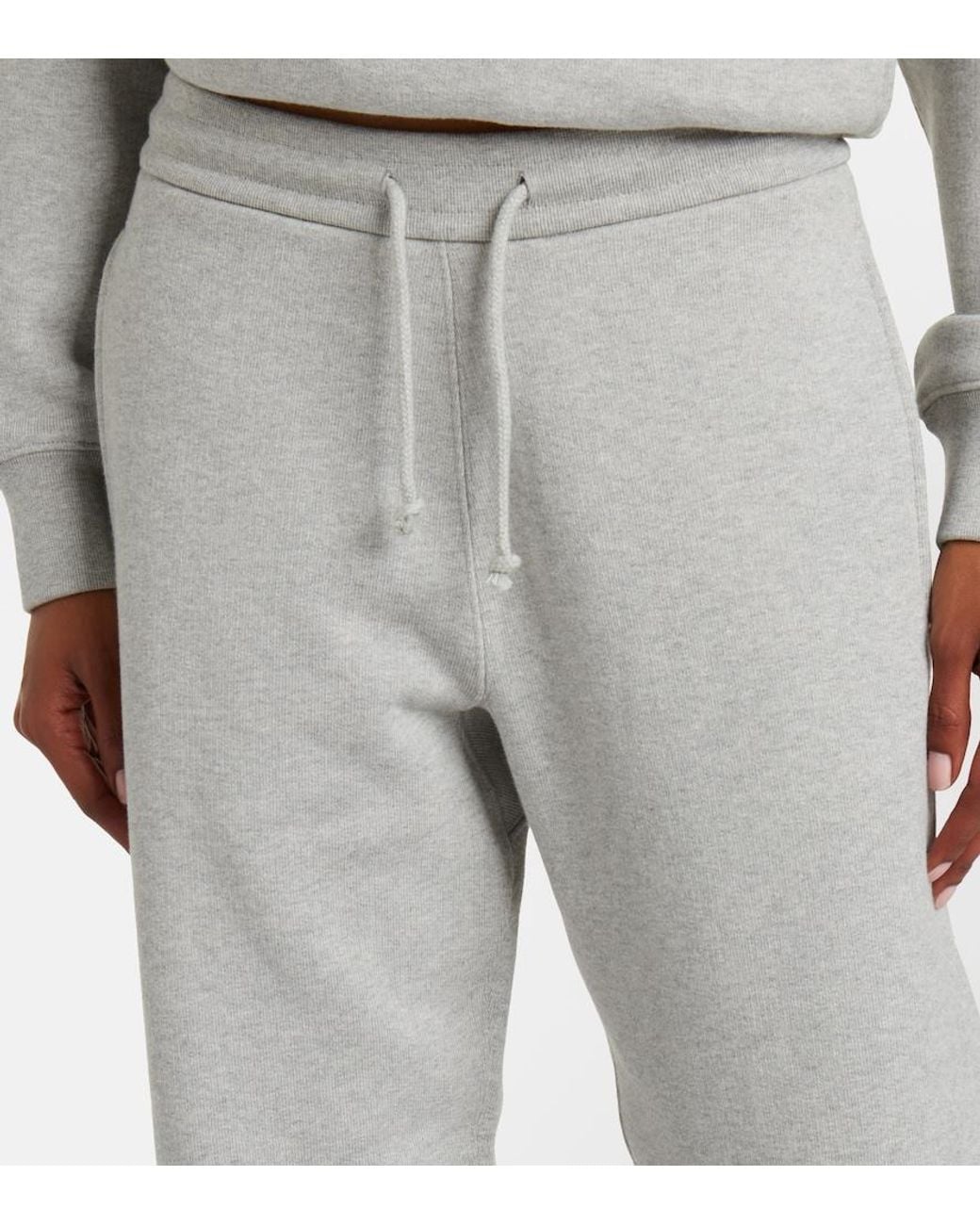 Victoria Beckham Gray Jules Cotton Jersey Sweatpants