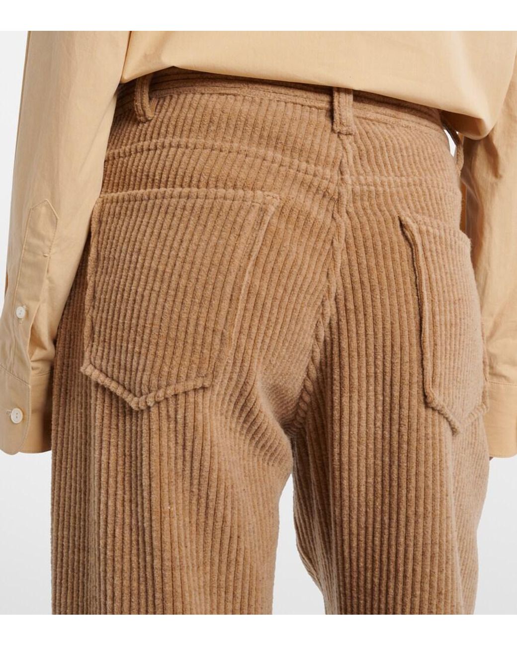 The Row Natural Clair High-Rise Corduroy Straight Pants