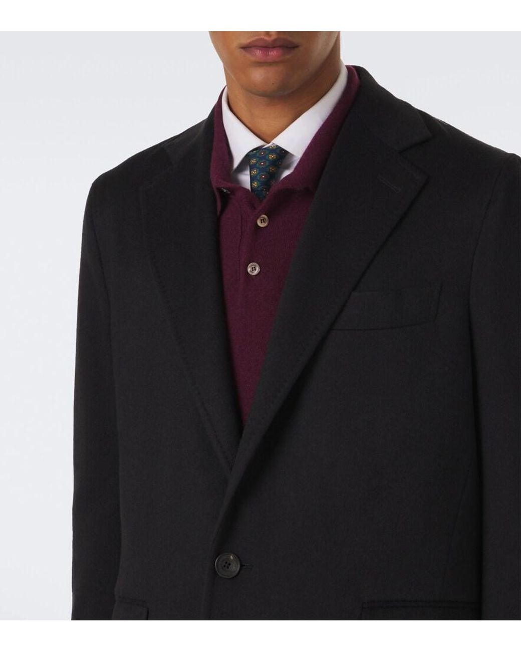 Rubinacci Black Cashmere Coat for men