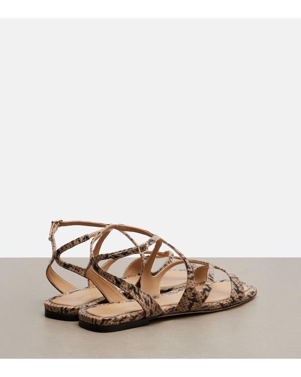Jimmy Choo Metallic Ayla Snake-Effect Leather Sandals