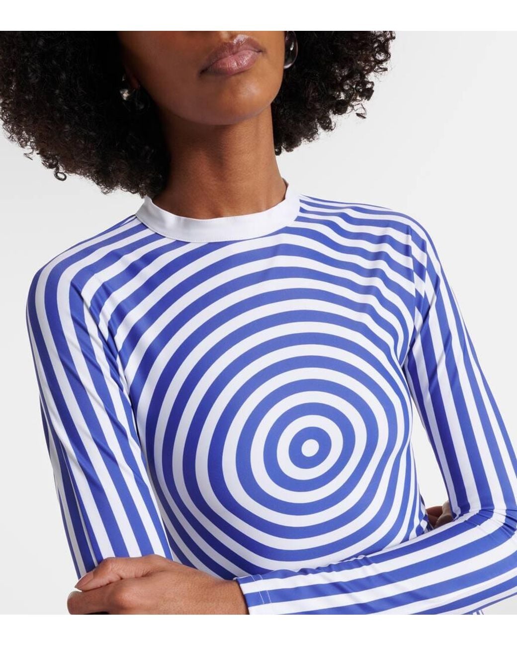 Jean Paul Gaultier Blue Printed Jersey Maxi Dress