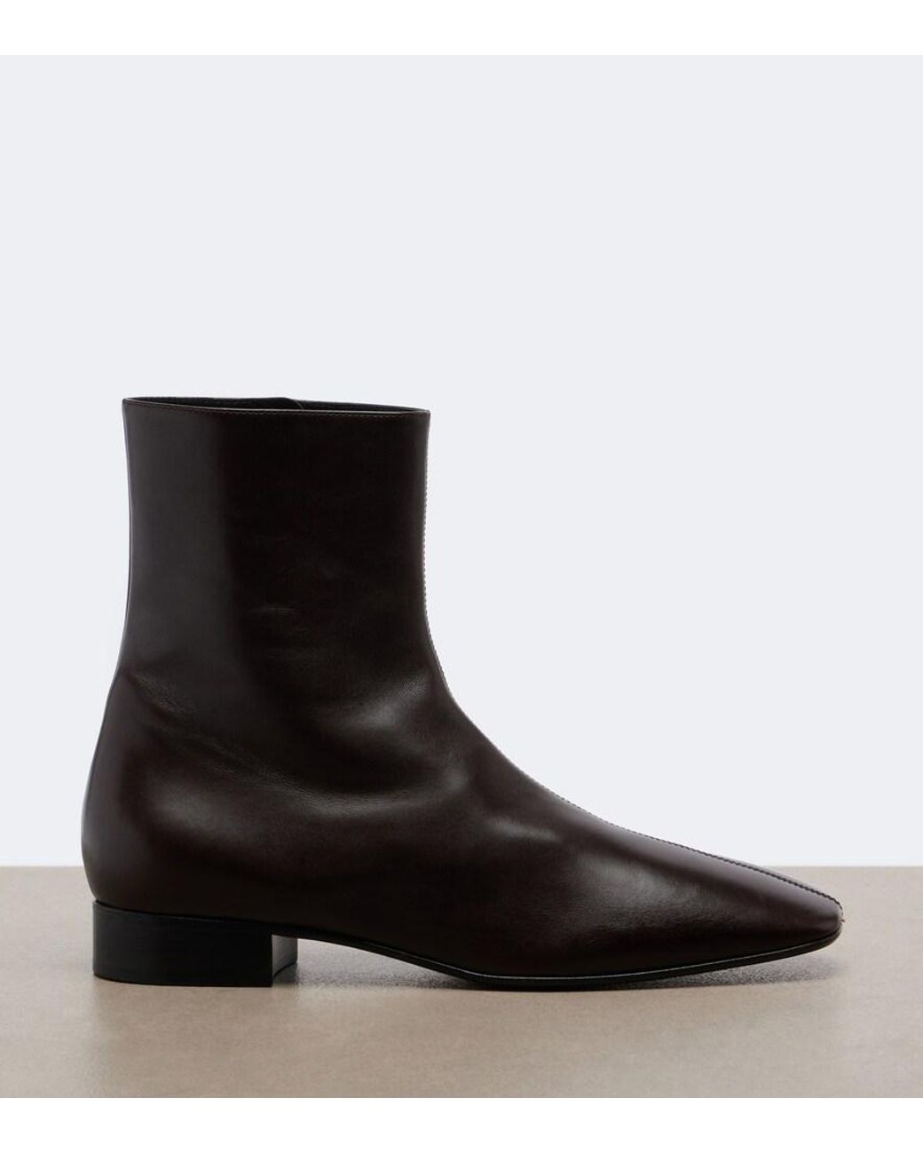 The Row Brown Cindy Leather Ankle Boots
