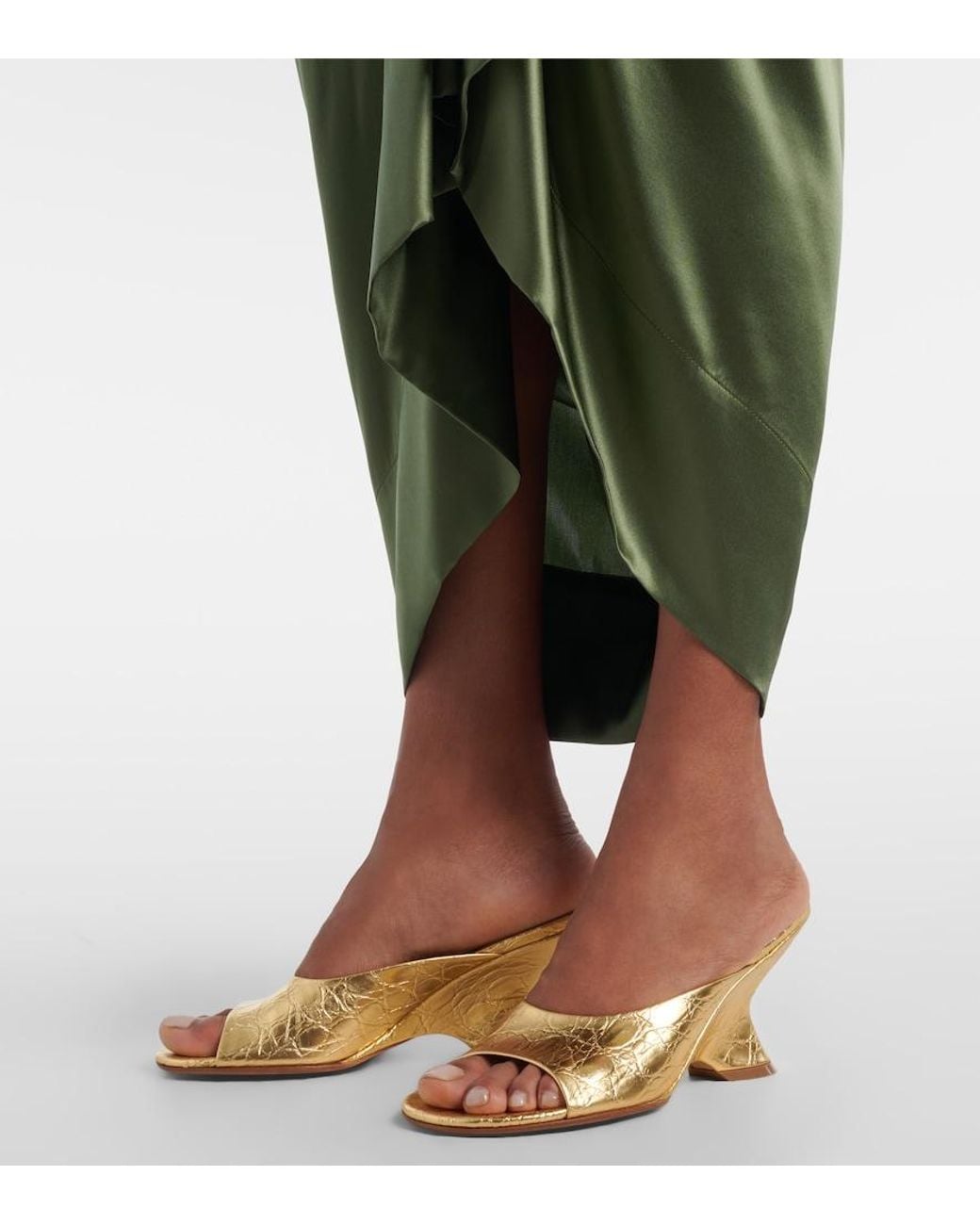 Dries Van Noten Metallic Leather Sandals