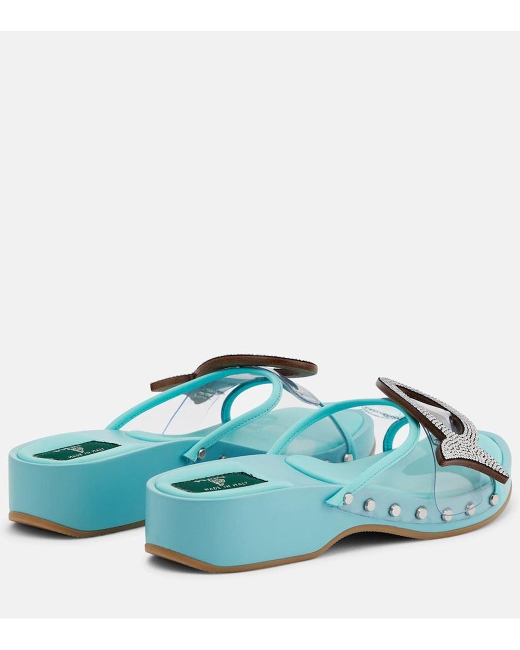 Emilio Pucci Blue Musa Crystal-Embellished Pvc Clogs