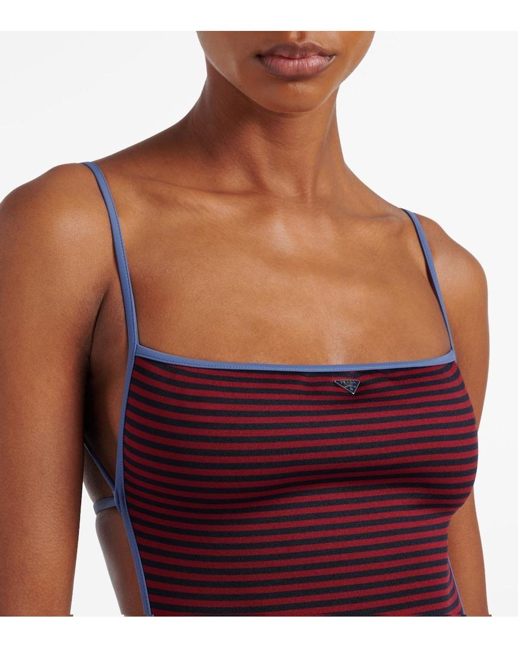 Prada Purple Striped Swimsuit