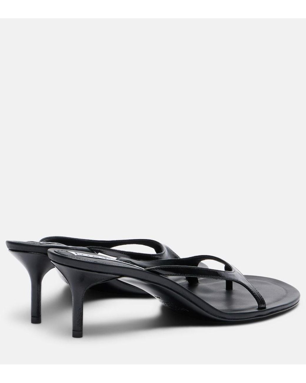 Acne Gray Leather Thong Sandals