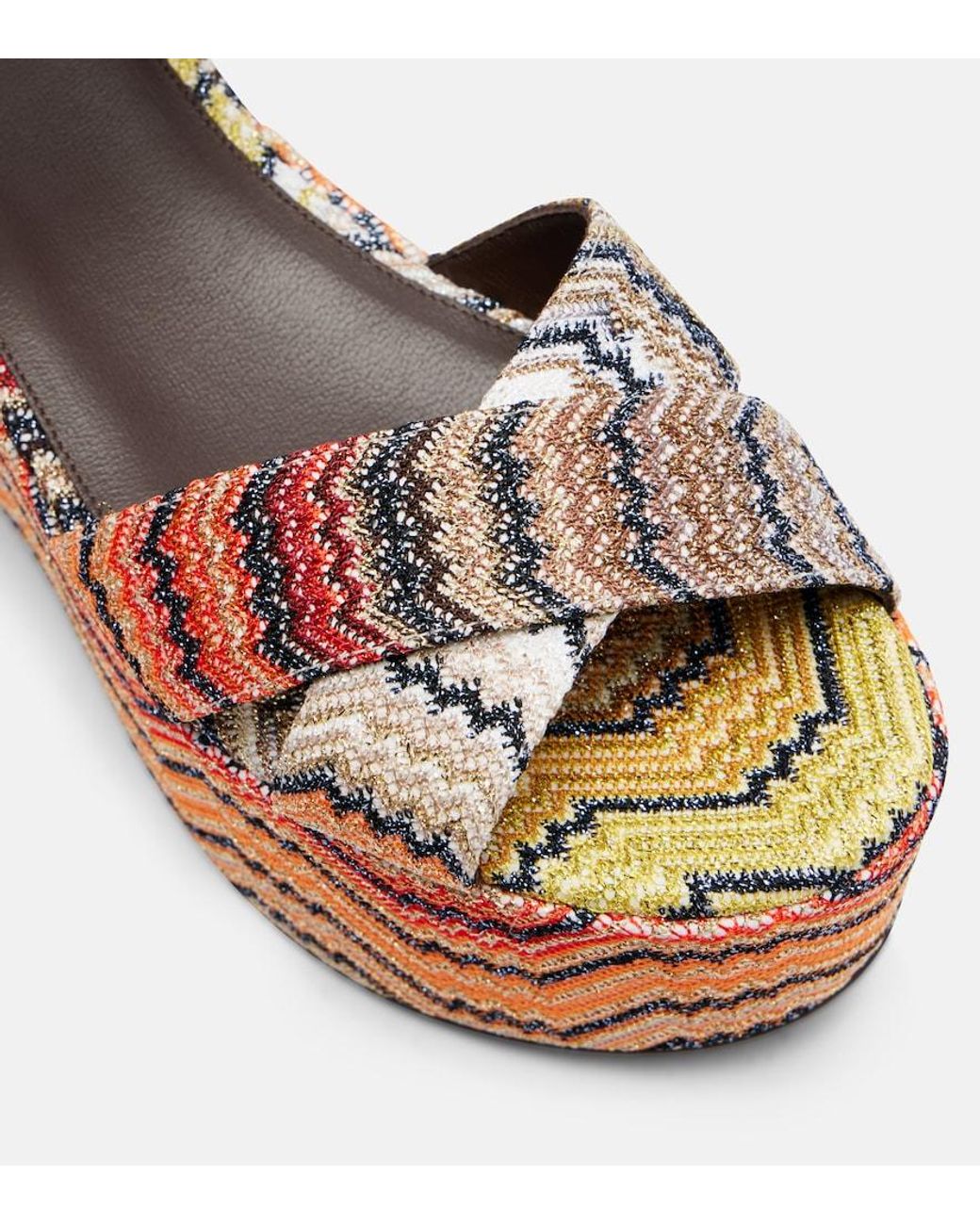 Missoni Metallic Julia Zigzag Lame Platform Sandals