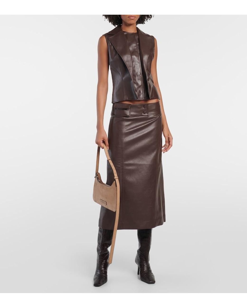 AYA MUSE Brown Eyeria Midi Skirt